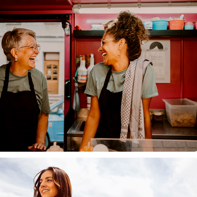 Restaurant team members working together